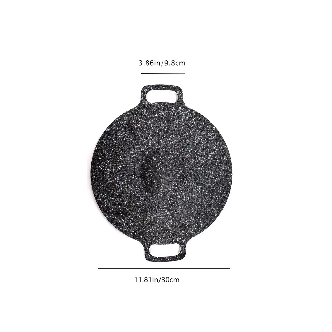 Non-Stick Roasting Korean BBQ round Pan Cast Iron Double Handled Crepe Pan round Griddle Grill Pan for BBQ Griddle with Handle