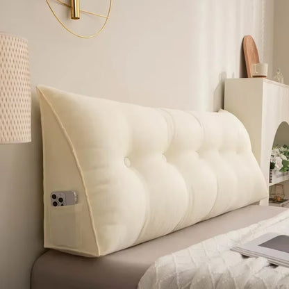 European Headboard Cushion Triangular Pillow with Filler Removable Reading Backrest Support Wedge Comfort Waist Pillow 침대용 등받이