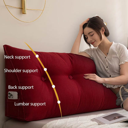 European Headboard Cushion Triangular Pillow with Filler Removable Reading Backrest Support Wedge Comfort Waist Pillow 침대용 등받이