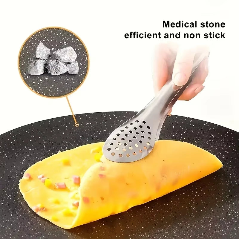 Non-Stick Roasting Korean BBQ round Pan Cast Iron Double Handled Crepe Pan round Griddle Grill Pan for BBQ Griddle with Handle