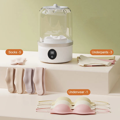 Mini Underwear Washer Rechargeable 1L Electric Socks Washing Machine Household Small Wireless Portable Laundry Underwear Cleaner