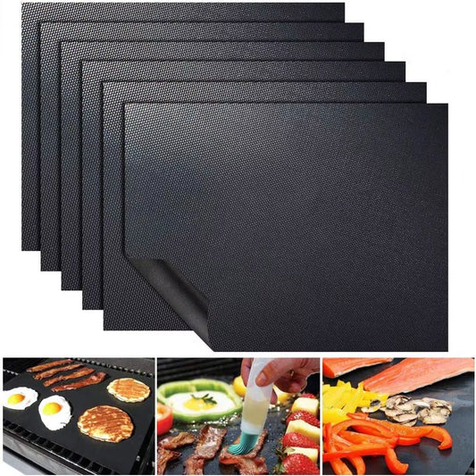 BBQ Grill Mat Non-Stick Mat Heat Resistant Grill Mat Outdoor Baking Reusable Barbecue Party Mat 40X33Cm Grill Accessories