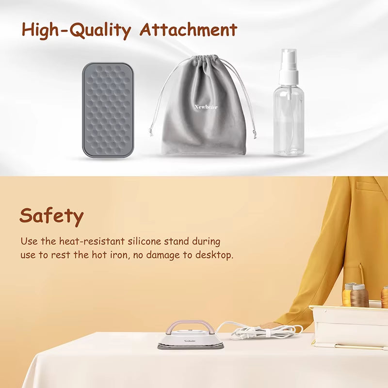 Mini Handheld Travel Iron 120V/220V Lightweight Dry Iron 30S Heat Press Machine Non-Steam Clothes Irons for Home and Travel
